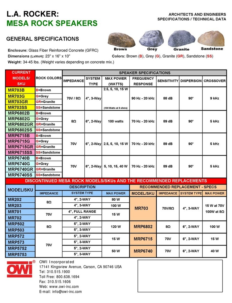 OWI MR202 Specifications