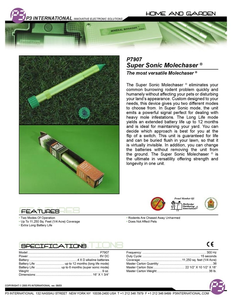 P3 International Super Sonic Molechaser P7907 Specifications