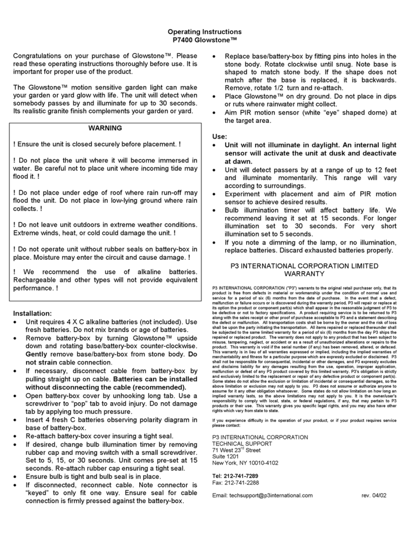 P3 International P7400 Glowstone operating instructions