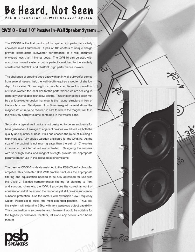 PSB CustomSound CWS10 User manual