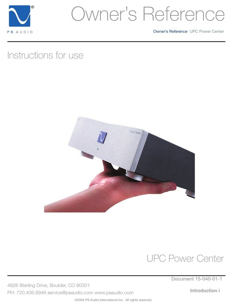 PS Audio UPC-200 Quick start guide