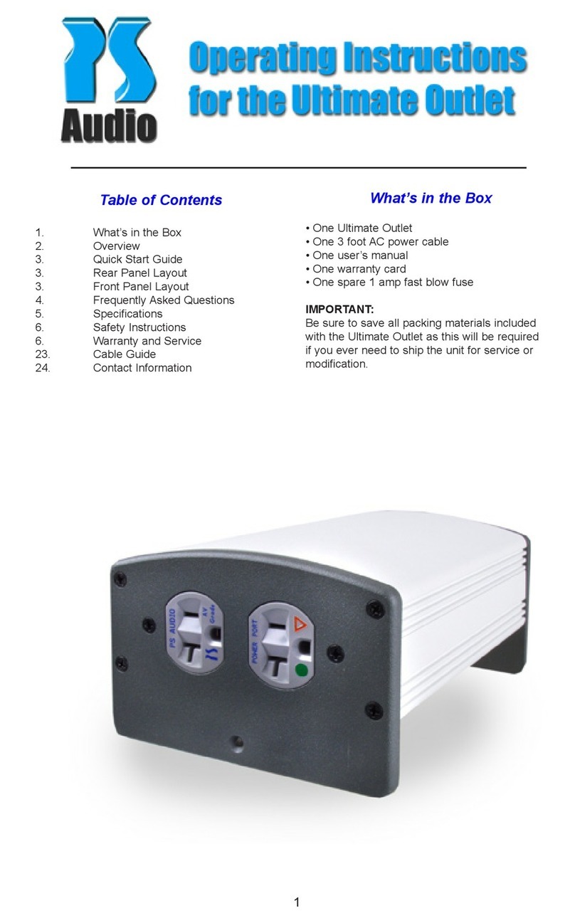 PS Audio Ultimate Outlet User manual