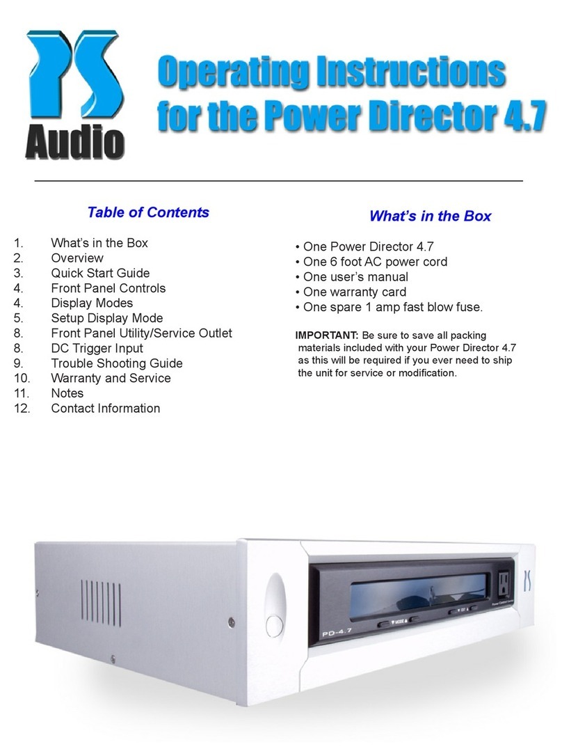 PS Audio Power Director 4.7 User manual