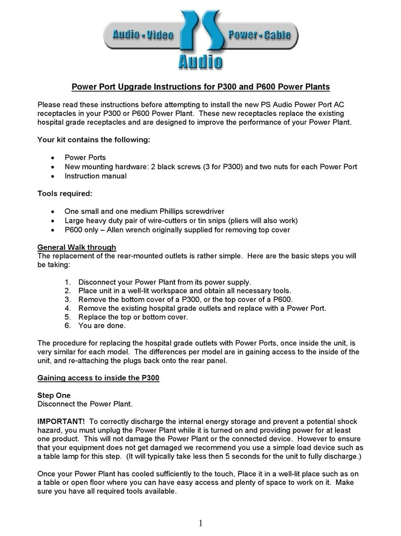 PS Audio Power Plant P300 Quick start guide