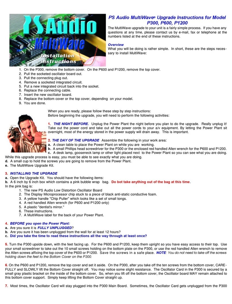 PS Audio MultiWave P1200 Quick start guide