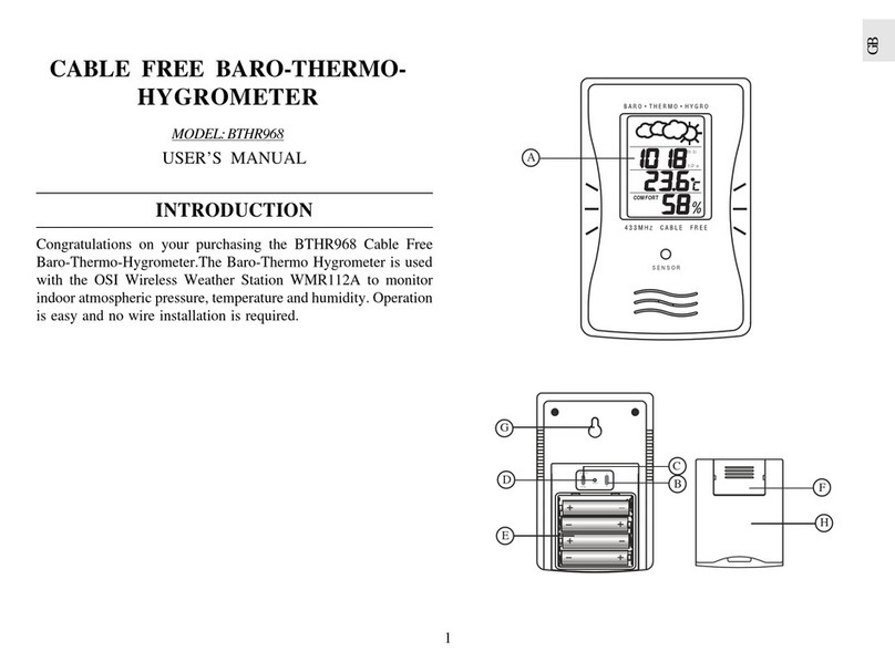 Oregon Scientific BTHR968 user manual