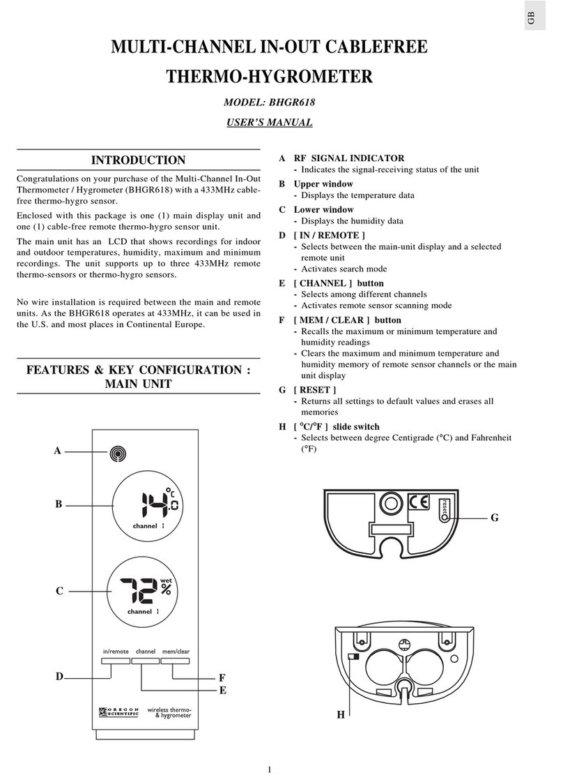 Oregon Scientific BHGR618 user manual