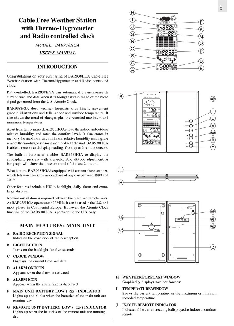 Oregon Scientific BAR938HGA user manual
