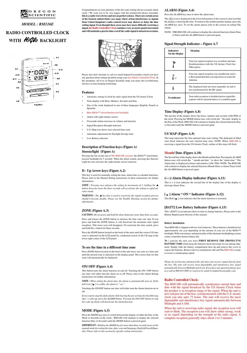 Oregon Scientific RM116E user guide
