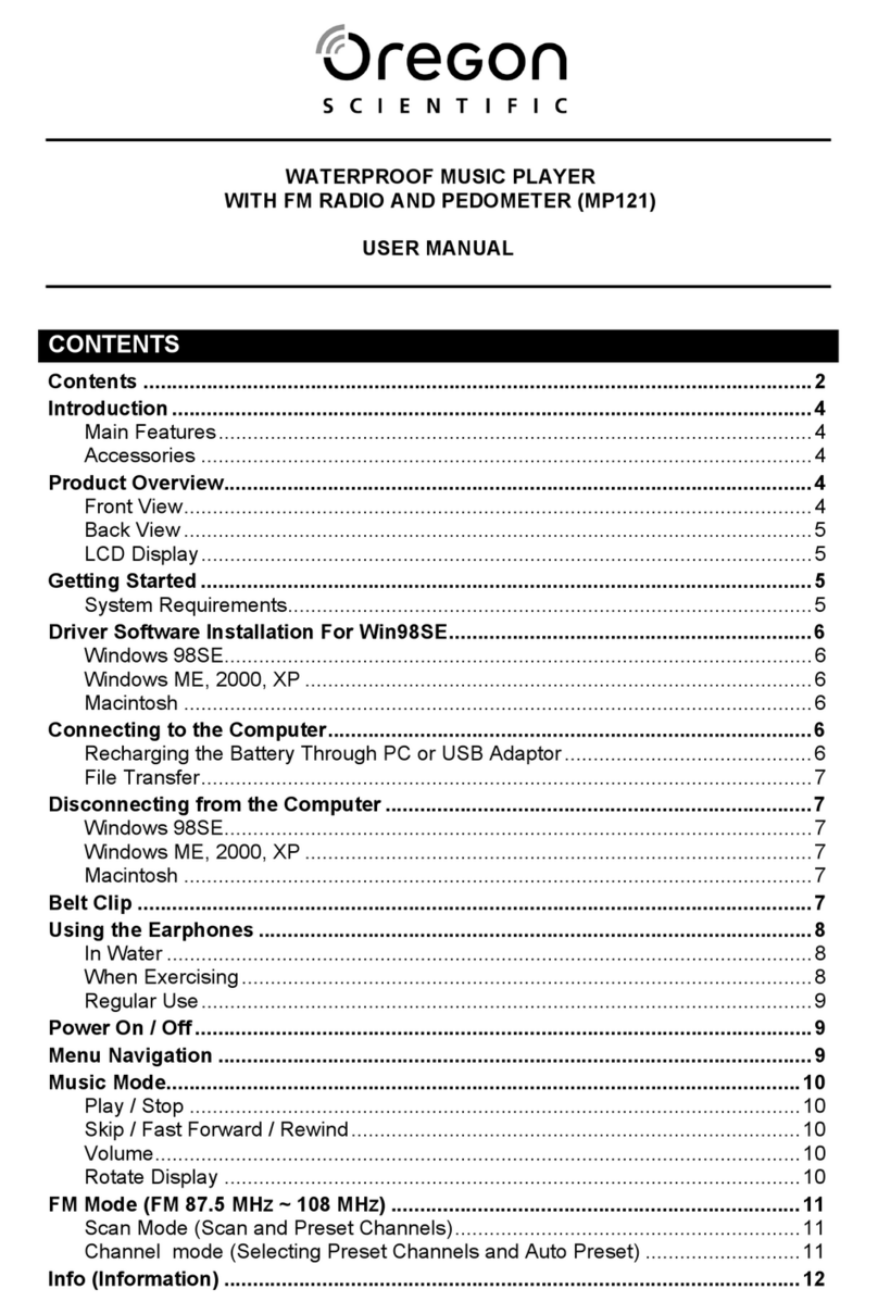 Oregon Scientific MP121 512MB user manual