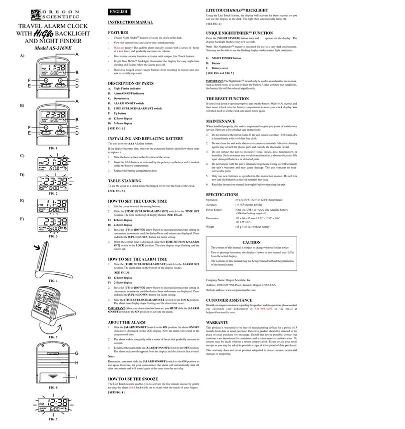 Oregon Scientific AS-316NE User manual