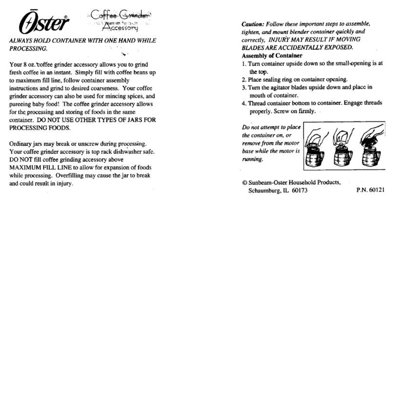 Oster 60121 supplementary guide