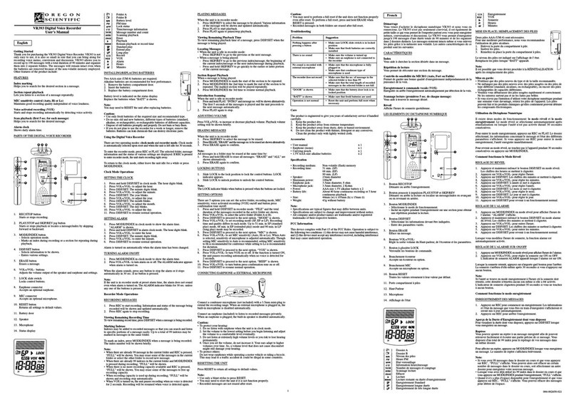 Oregon Scientific VR393 User manual Oregon Scientific VR393 User manual