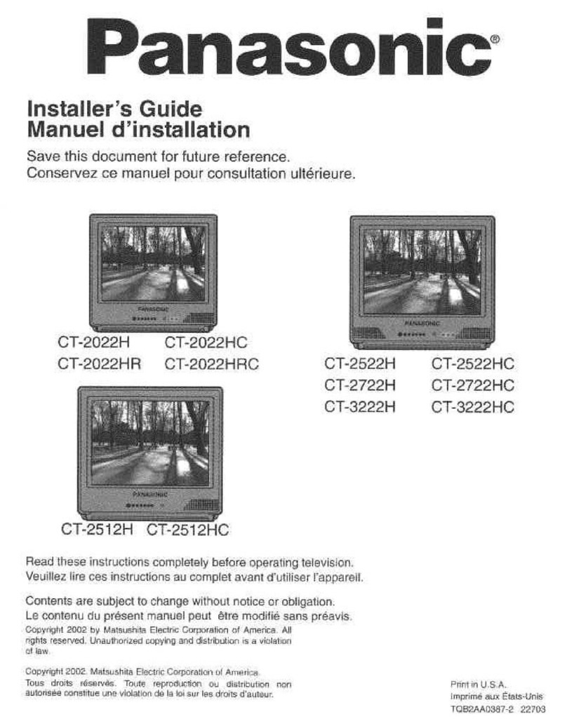Panasonic CT-2022H Installer's guide
