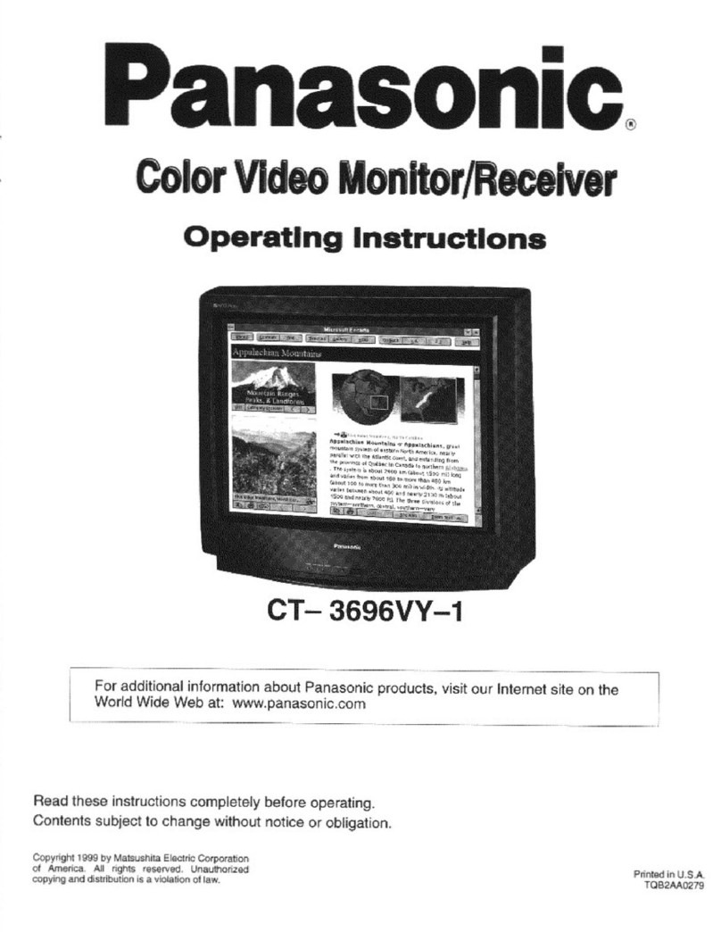 Panasonic CT3696VY1 - 36" COLOR MONITOR User manual