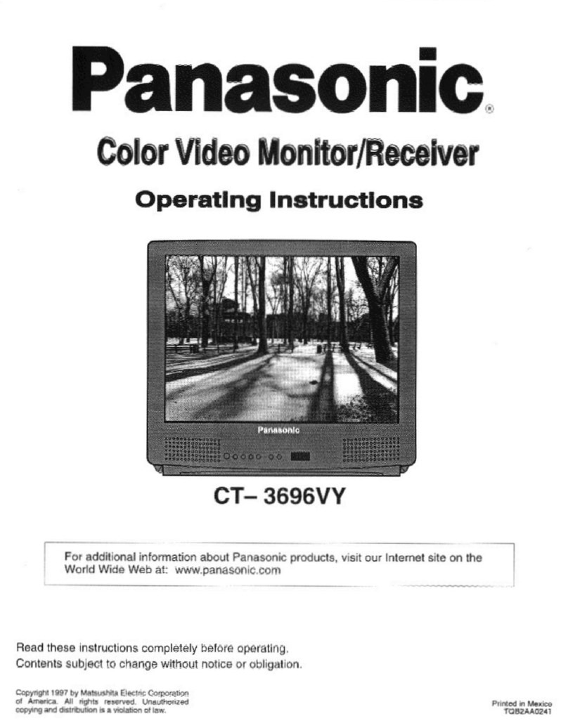 Panasonic CT3696VY - 36" MONITOR User manual Panasonic CT3696VY - 36" MONITOR User manual