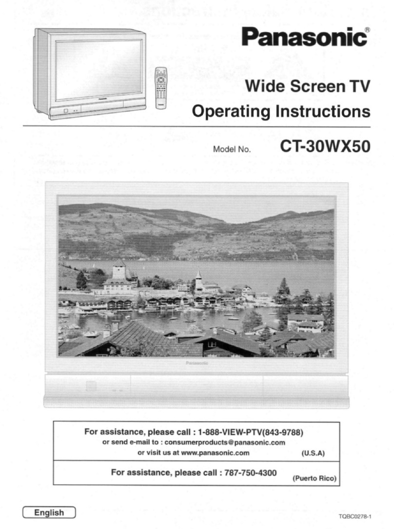 Panasonic CT30WX50 - 30" TAU MODEL TV User manual