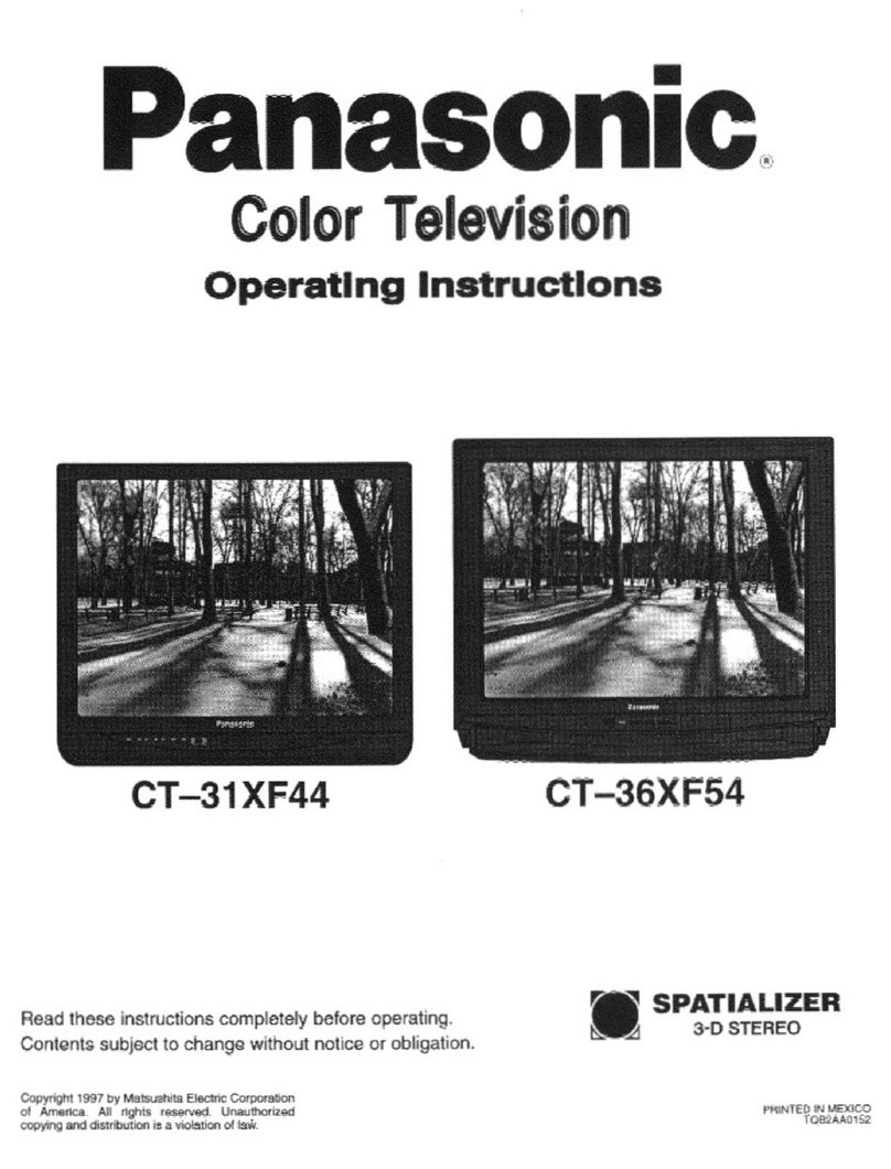 Panasonic CT31XF44V - 31" COLOR TV User manual