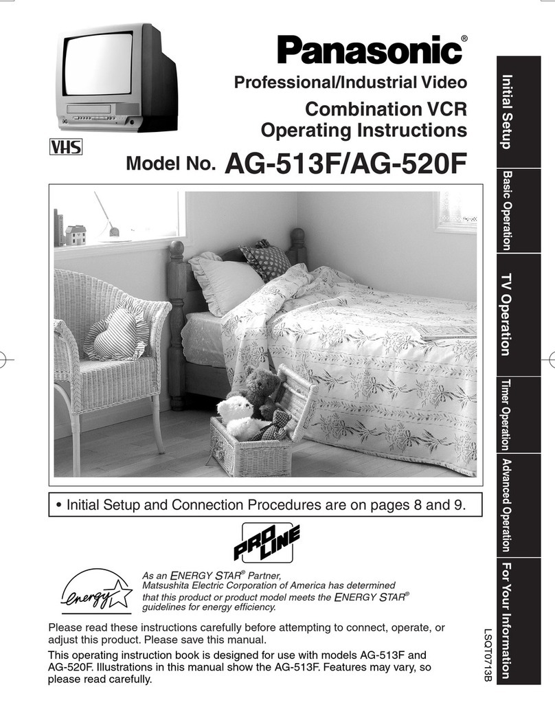 Panasonic AG513F - COMBINATION VCR/TV User manual