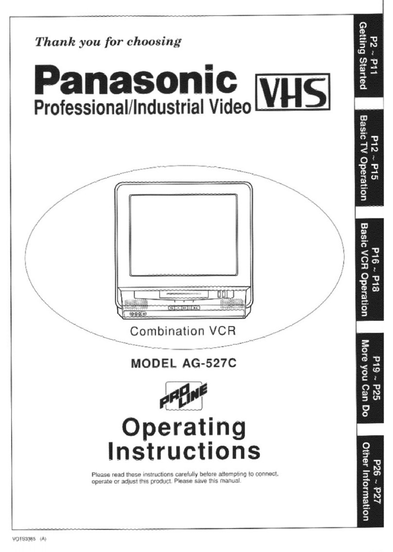 Panasonic AG527C - COMBINATION VCR operating instructions
