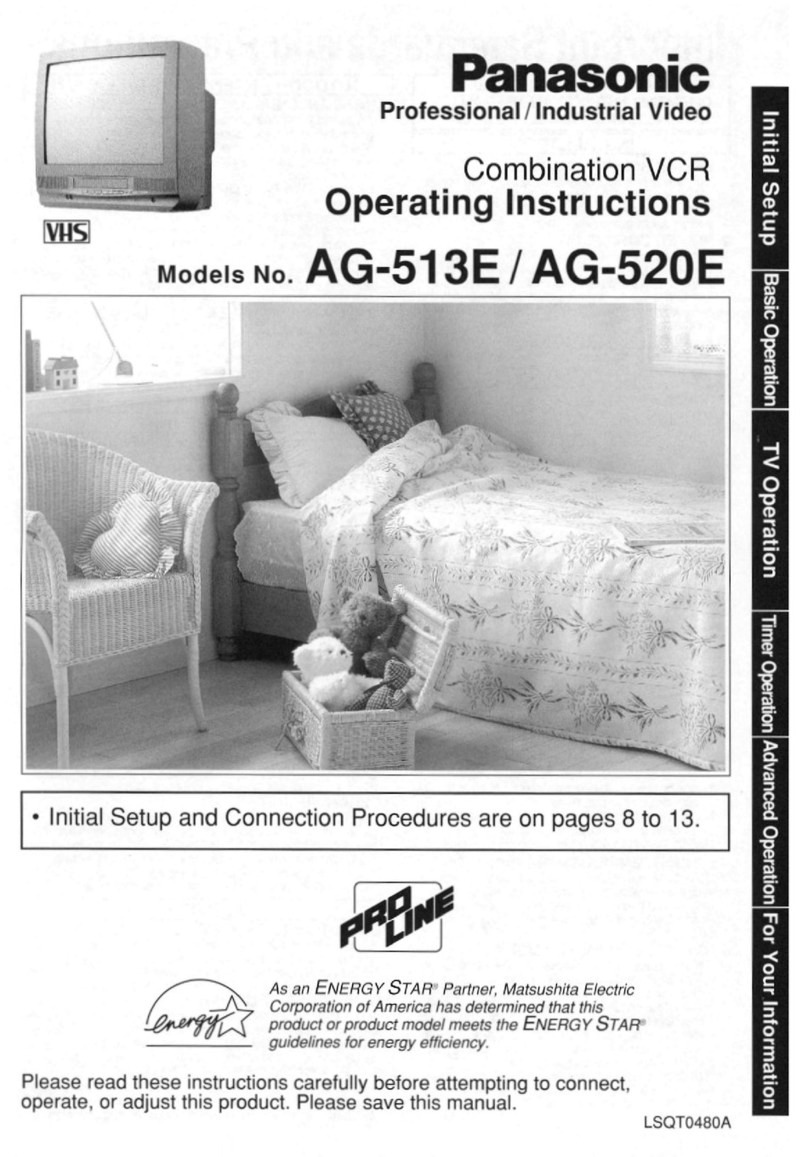 Panasonic AG513E - COMBINATION VCR/TV User manual