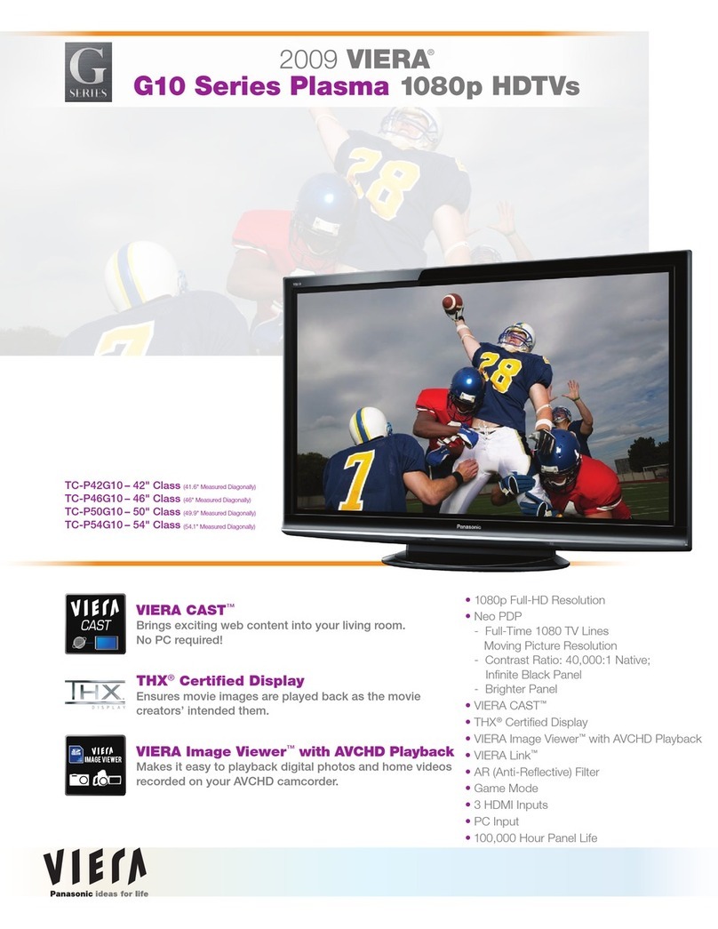 Panasonic TC-P42G10 - TC - 41.6" Plasma TV User manual