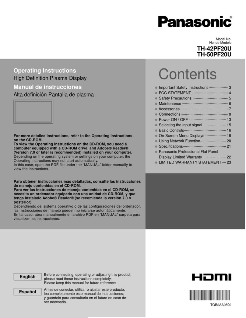 Panasonic TH-50PF20U User manual Panasonic TH-50PF20U User manual