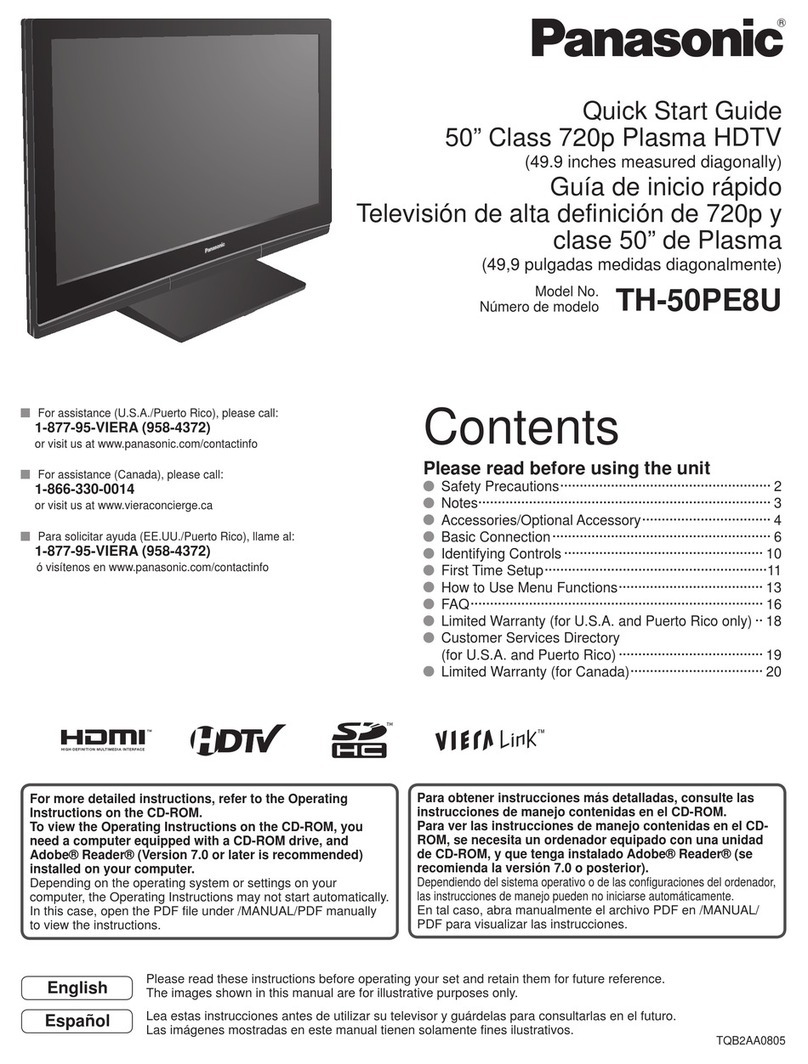 Panasonic Viera TH-50PE8U User manual