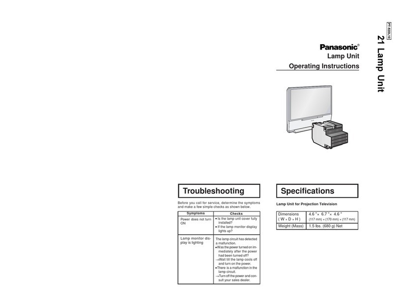 Panasonic PT52DL10 - 52" DLP REAR PJ HDTV Parts list manual