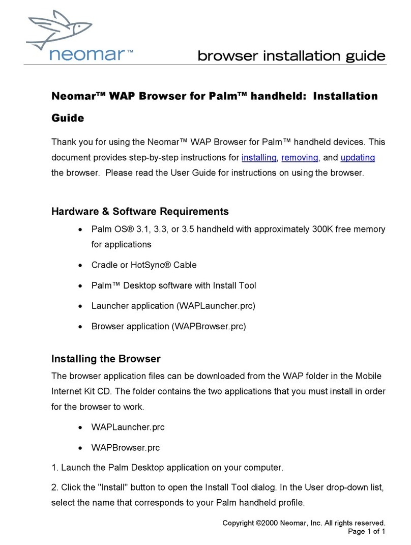 Palm Neomar WAP Browser User manual