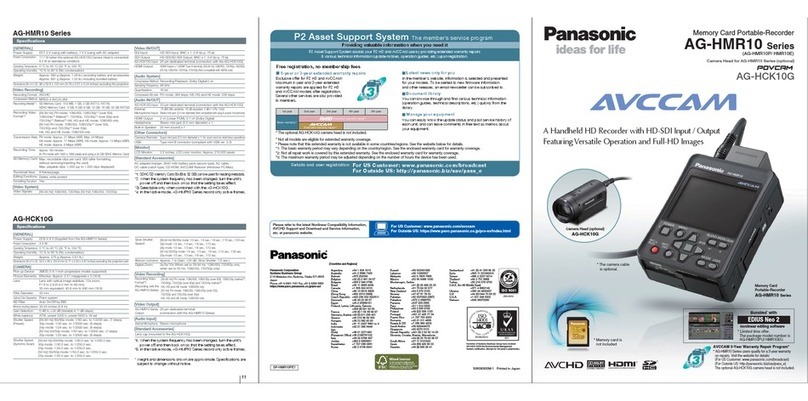 Panasonic AVCCAM AG-HMR10 User manual