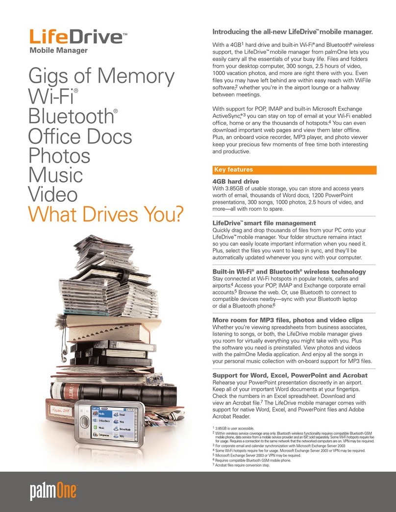palmOne LifeDrive supplementary guide palmOne LifeDrive supplementary guide