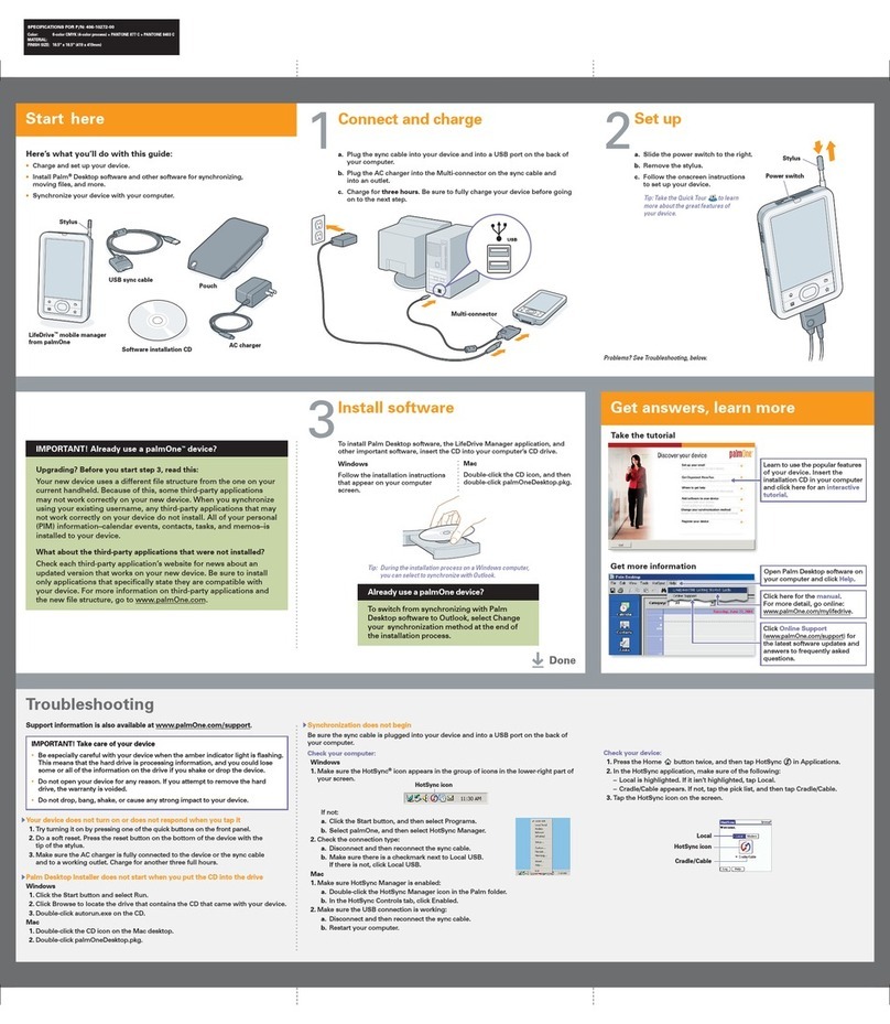 palmOne LifeDrive User manual palmOne LifeDrive User manual