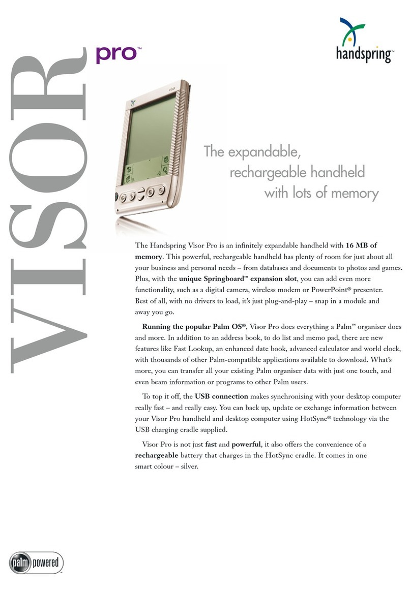 Handspring Visor Visor Pro User manual