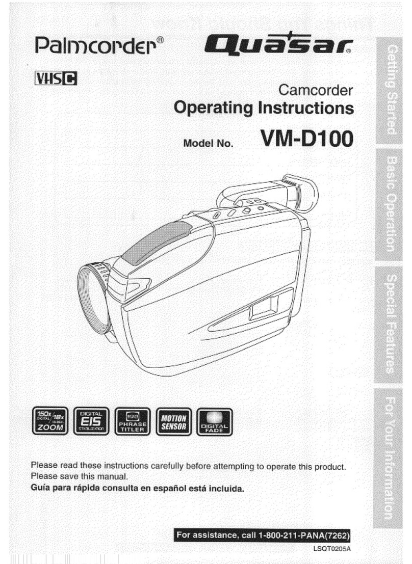 Quasar Palmcorder VM-D100 User manual