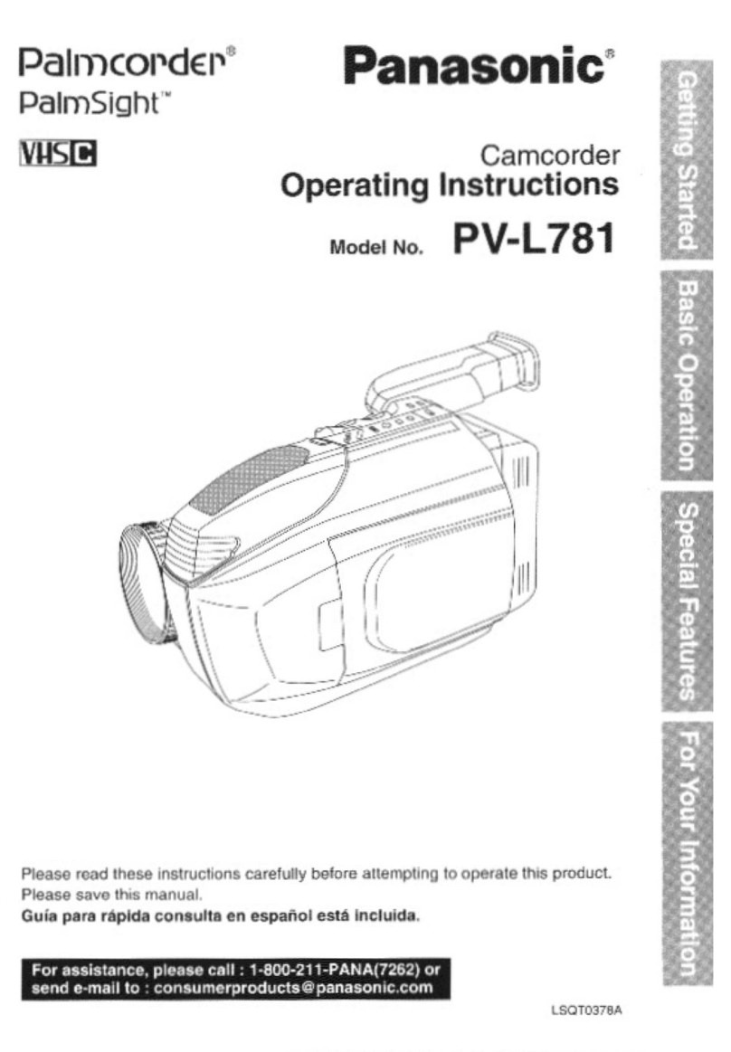 Panasonic Palmcorder PV-L781 User manual