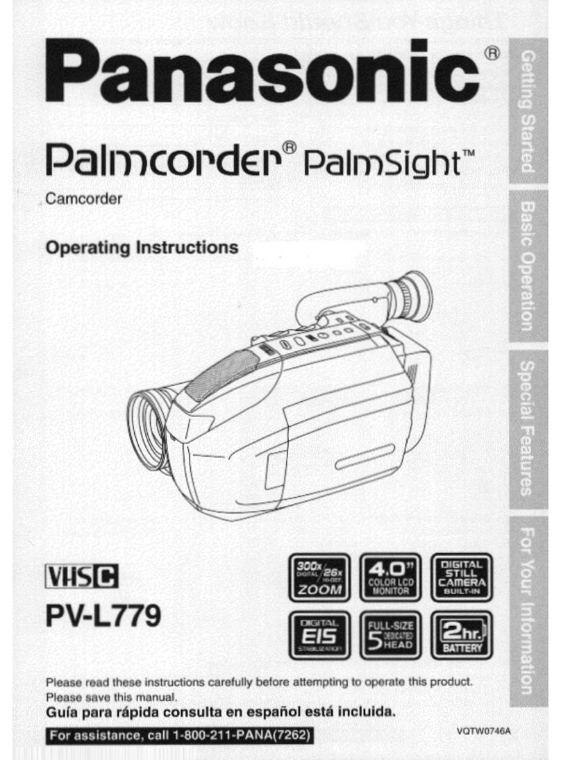 Panasonic Palmcorder PalmSight PV-L779 User manual