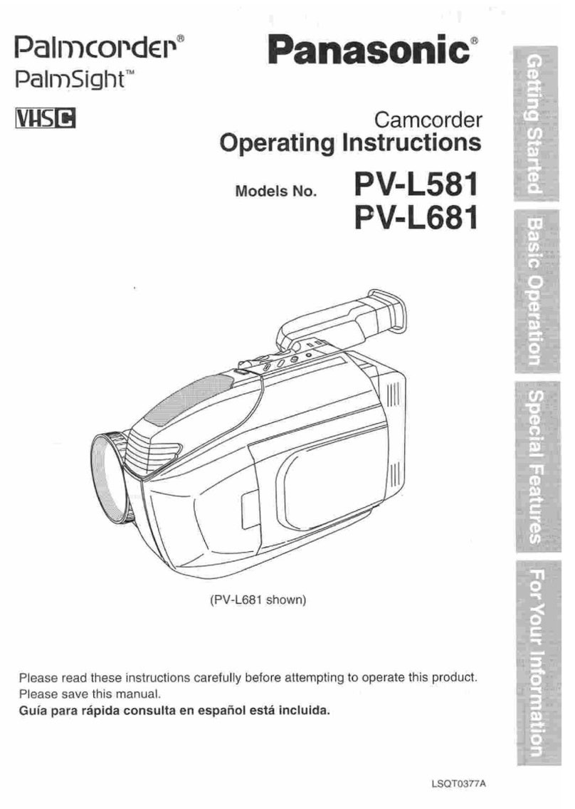 Panasonic Palmcorder PalmSight PV-L581 user guide