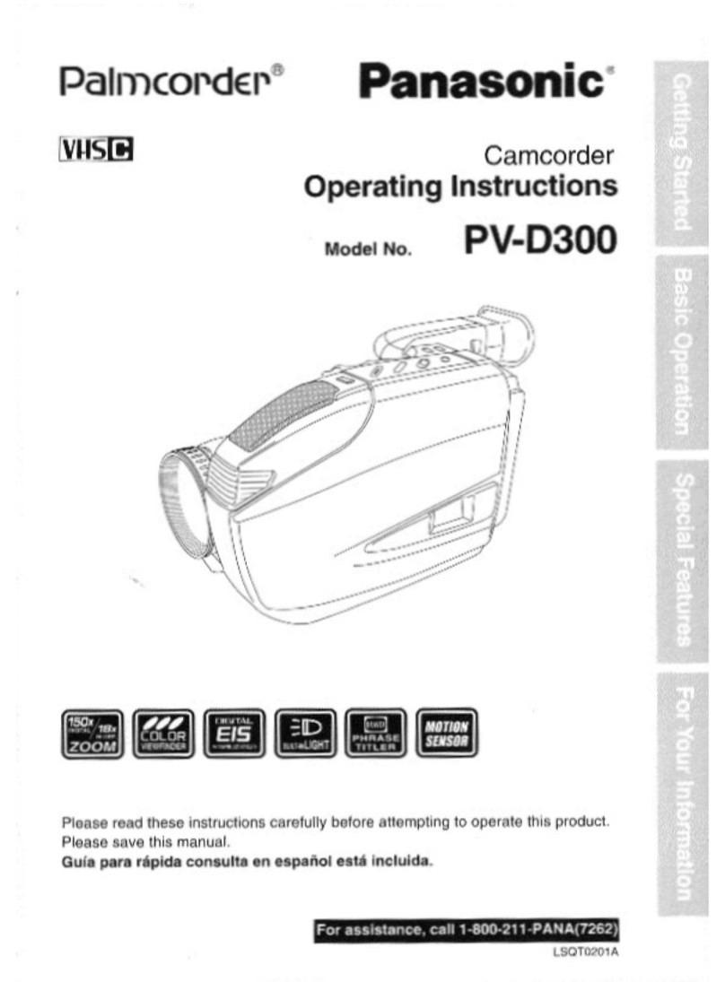 Panasonic Palmcorder PV-D300 User manual Panasonic Palmcorder PV-D300 User manual