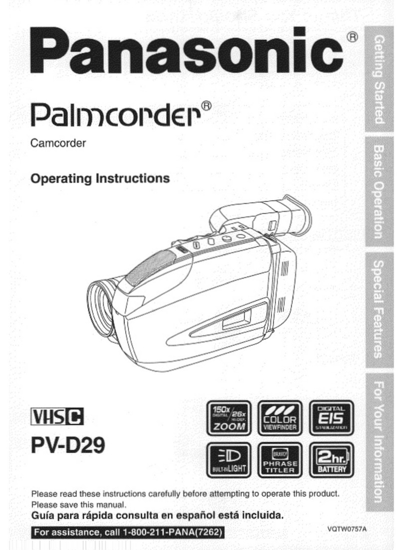 Panasonic Palmcorder PV-D29 User manual