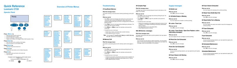 Lexmark C720 SERIES User manual