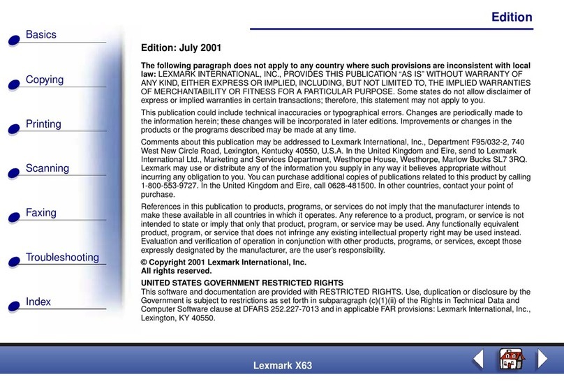 Lexmark X63 User manual