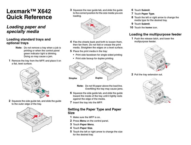 Lexmark X642E quick reference