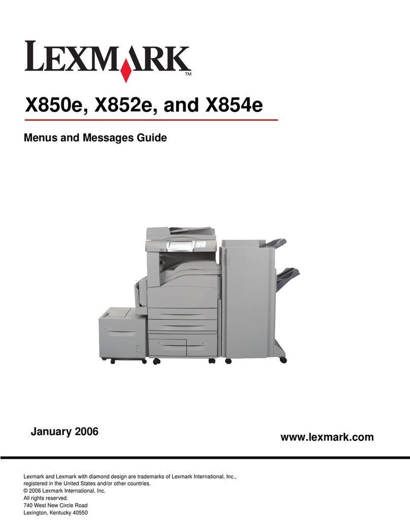 Lexmark X850e User manual