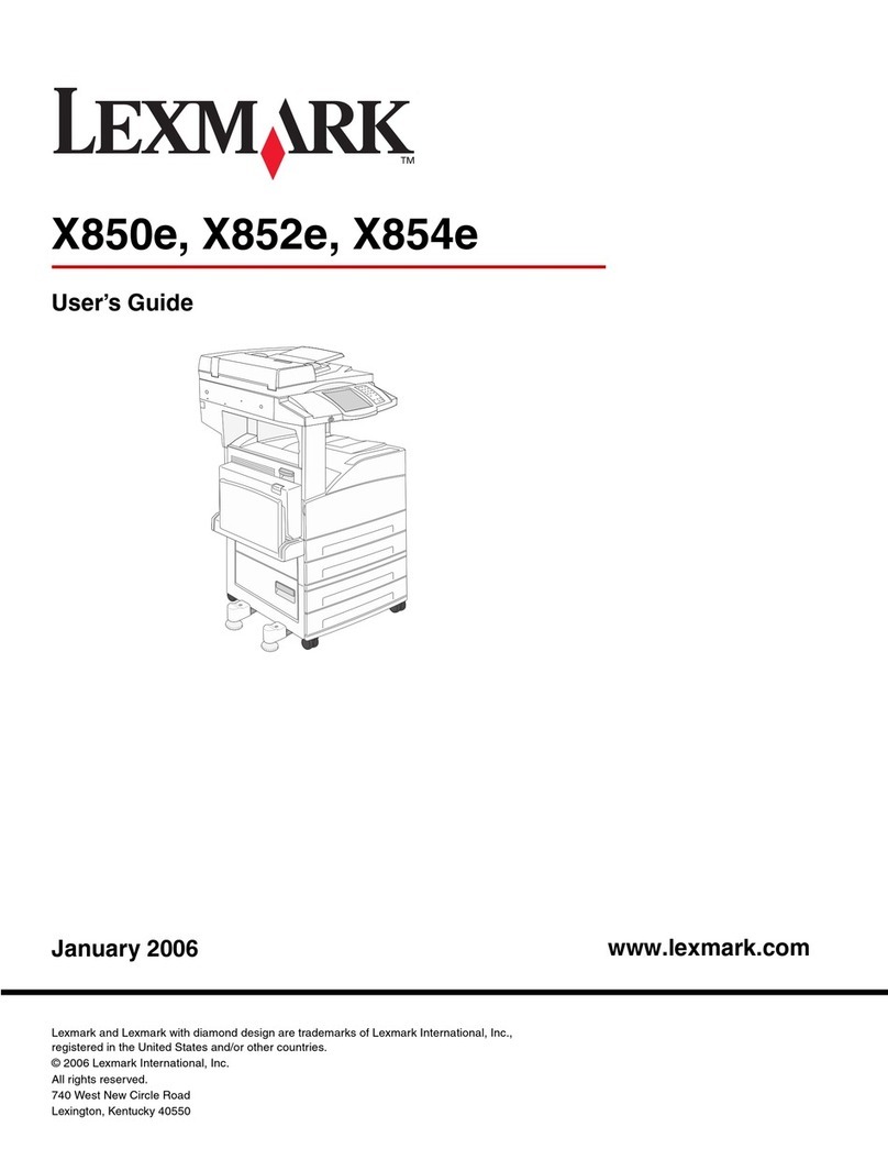 Lexmark X850e User manual