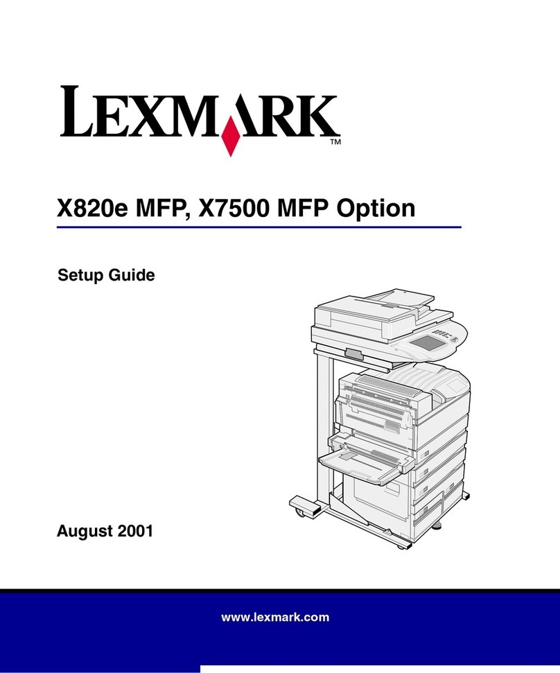 Lexmark X820E User manual