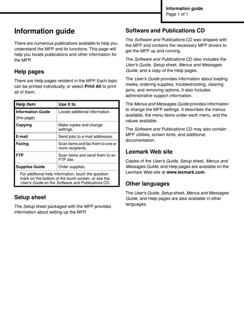 Lexmark X850e Technical manual