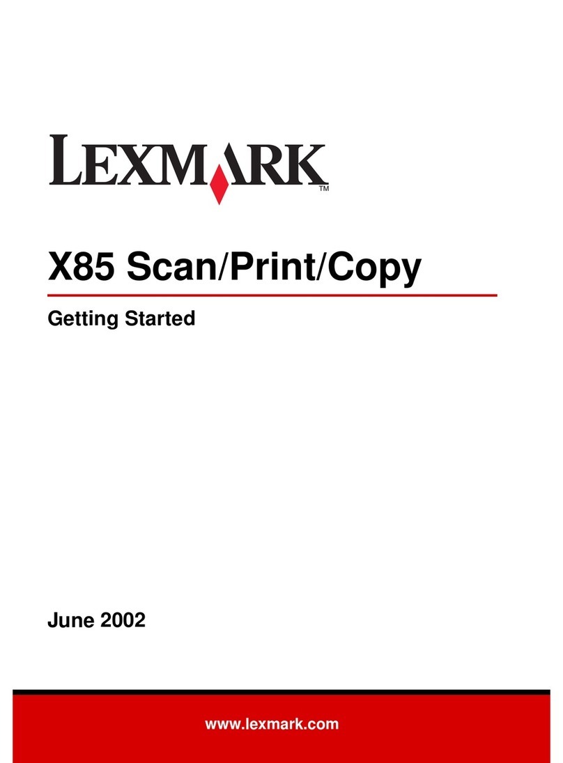 Lexmark X85 User manual