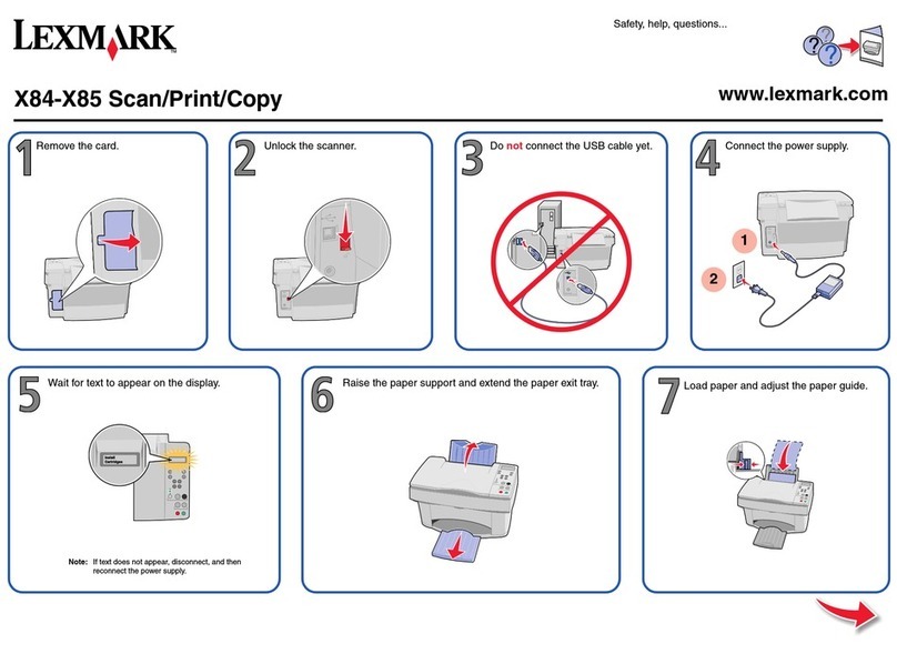 Lexmark X84 quick start guide