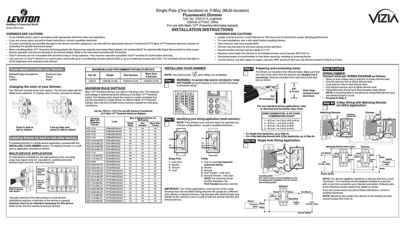 Leviton VZX12-7L installation instructions